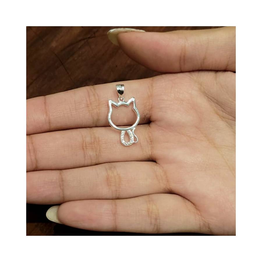 Dijes Importado Silueta Gatito con Strass