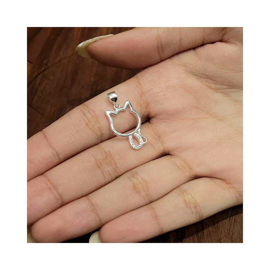 Dijes Importado Silueta Gatito con Strass