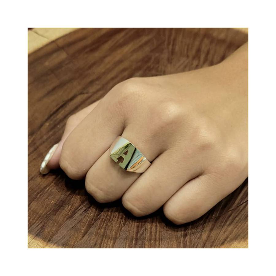 Anillos de Iniciales Calados  Plata y Oro