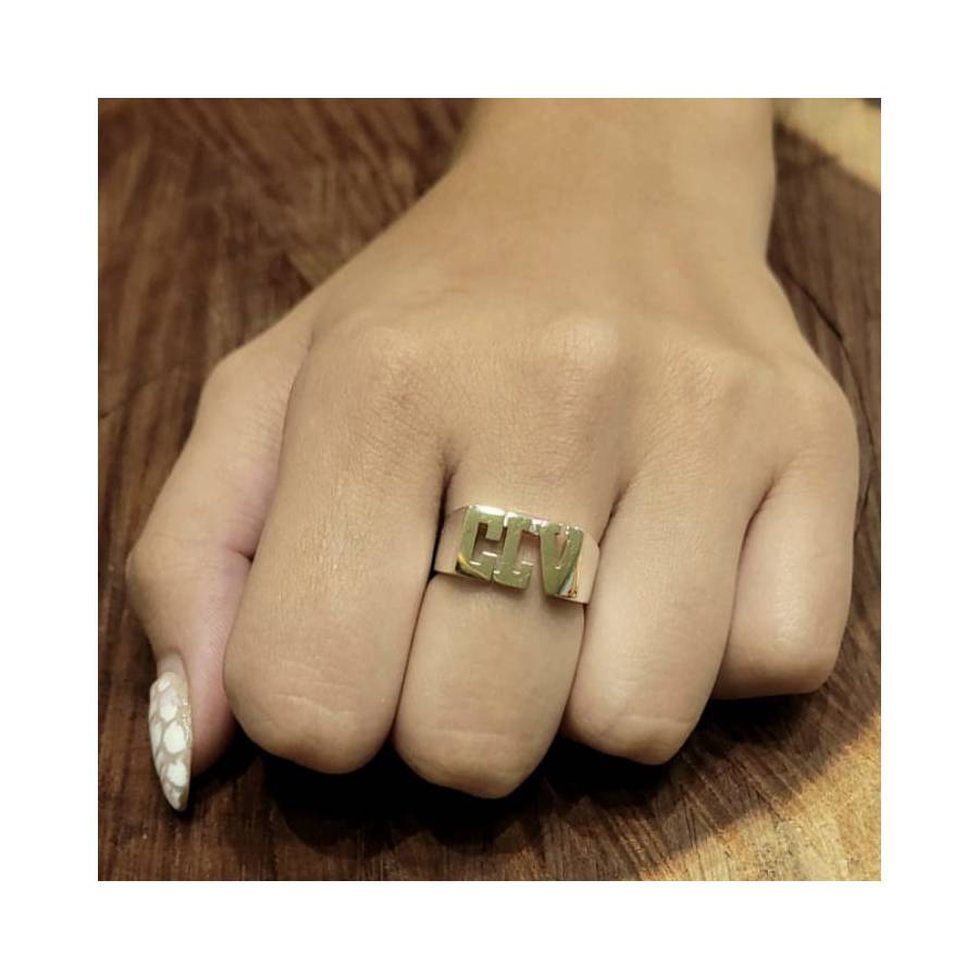 Anillos de Iniciales Calados  Plata y Oro