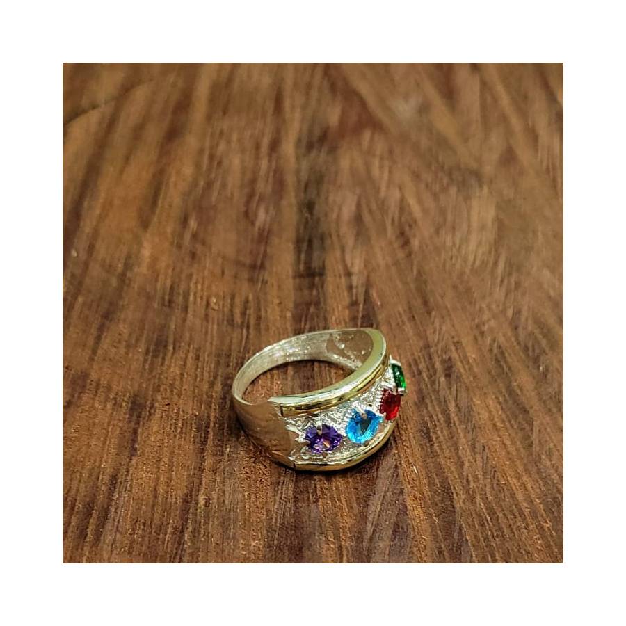 Anillos 4 Pedras de Plata y Oro