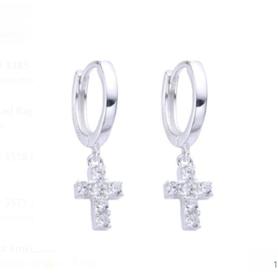 Aros Importado Argollas con Cruz