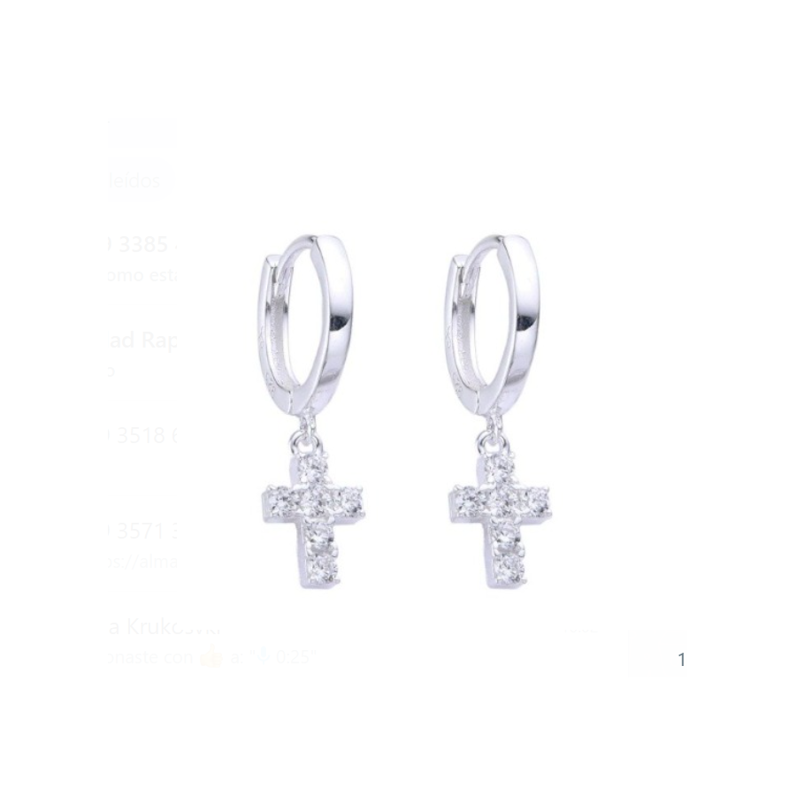 Aros Importado Argollas con Cruz