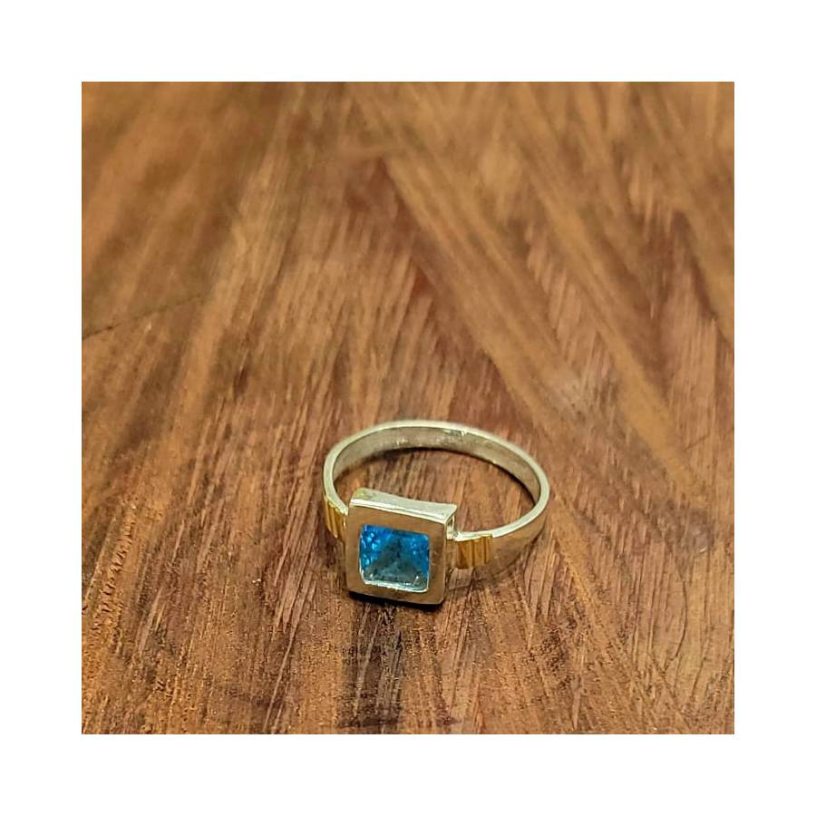 Anillos Cuadrado c/Cubic Plata y Oro