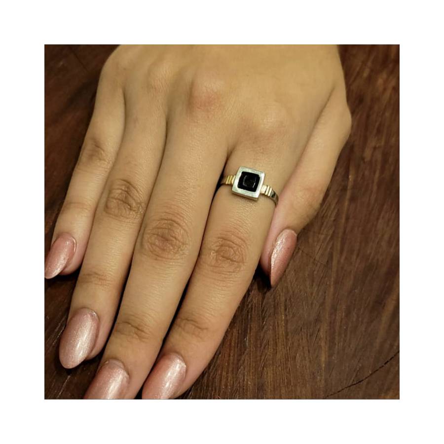 Anillos Cuadrado c/Cubic Plata y Oro