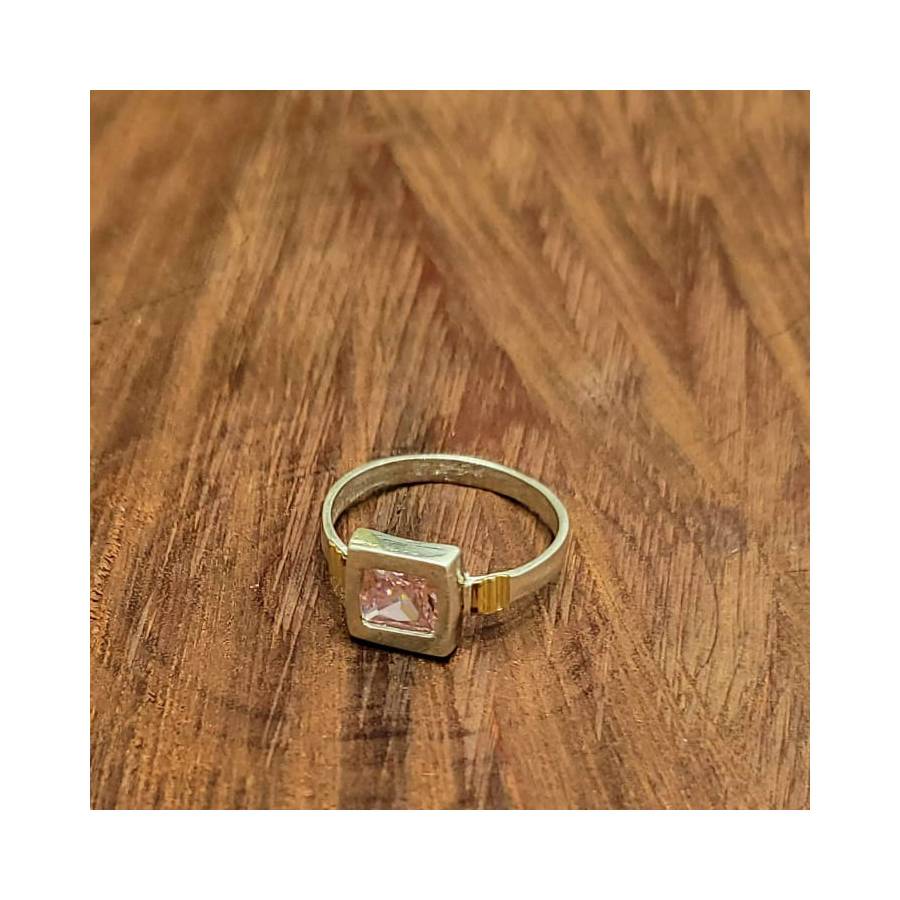 Anillos Cuadrado c/Cubic Plata y Oro