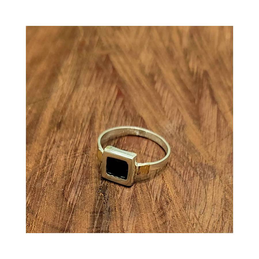 Anillos Cuadrado c/Cubic Plata y Oro