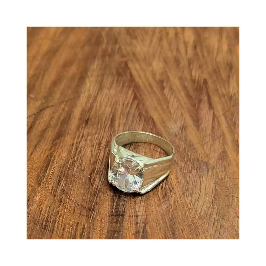 Anillos Piedra Oval 10x12mm Plata Sola