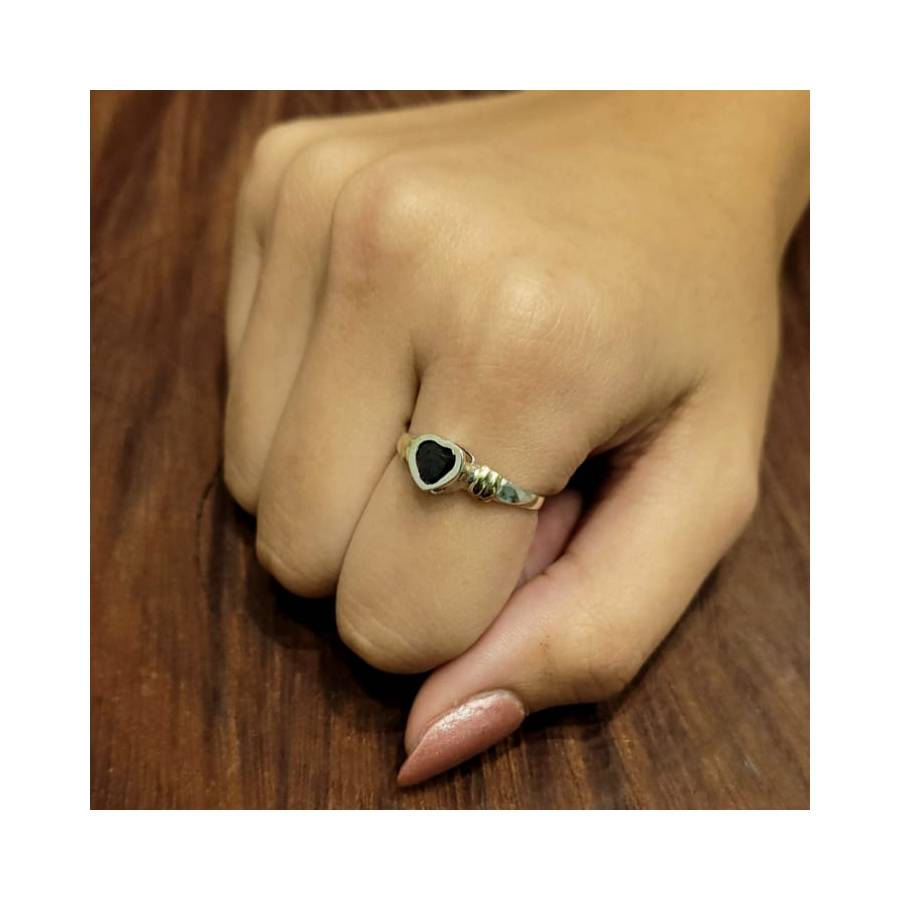 Anillos Corazón de Piedra Plata y Oro
