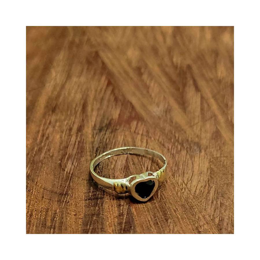 Anillos Corazón de Piedra Plata y Oro