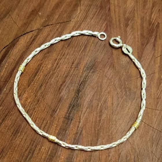 Pulseras Maciza FR N°1 de Plata y Oro