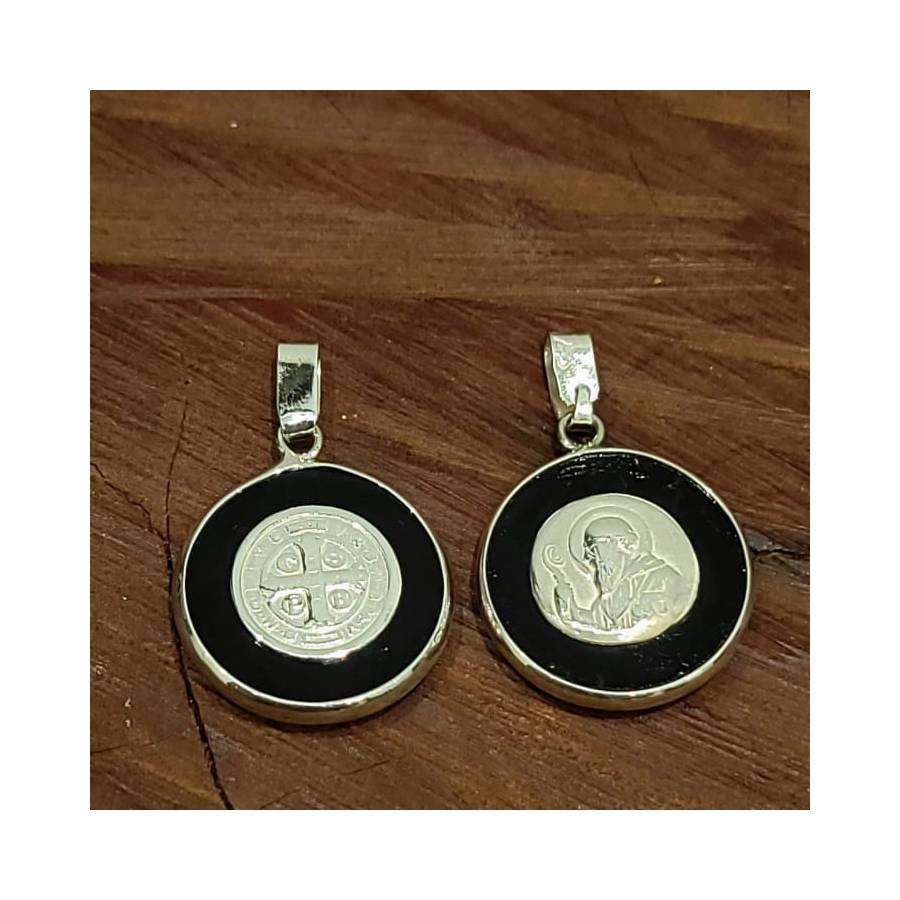 Dijes San Benito de Onix 21mm