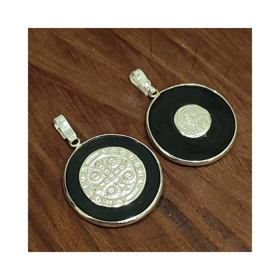 Dijes San Benito de Onix 30mm
