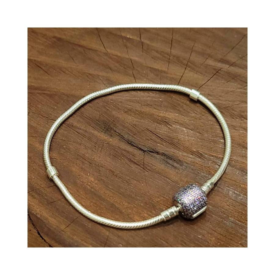 Pulseras Importado Pandora 19cm Redondo Lila