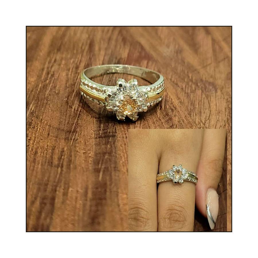 Anillos Flor de Piedra Plata y Oro