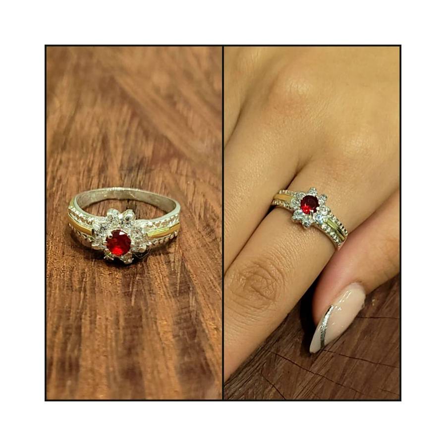 Anillos Flor de Piedra Plata y Oro