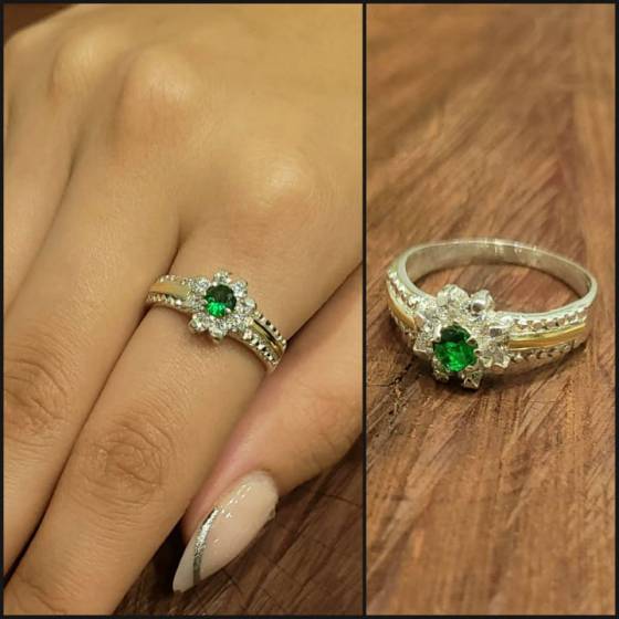 Anillos Flor de Piedra Plata y Oro