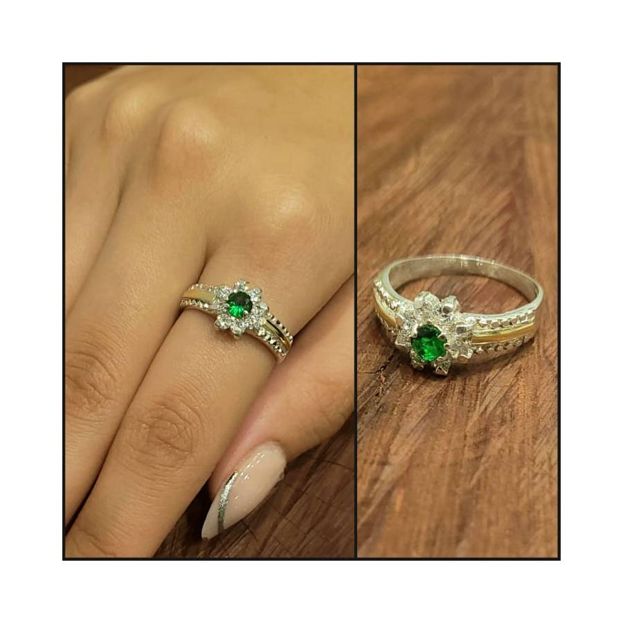 Anillos Flor de Piedra Plata y Oro