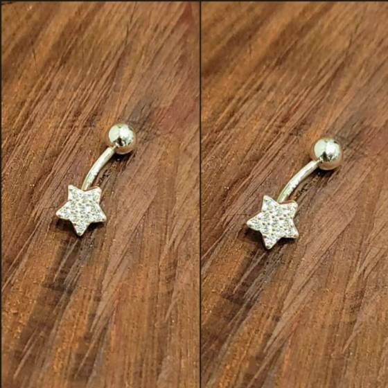 Aros Importado Piercing Ombligo Bolita y Estrella