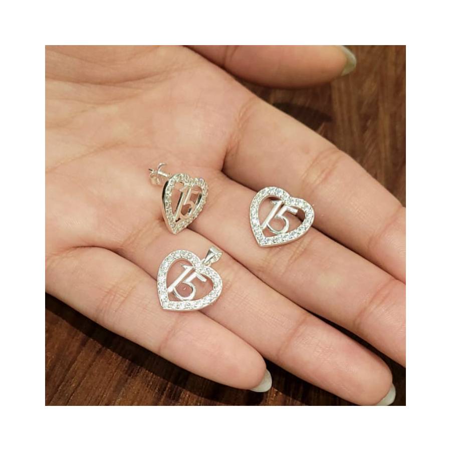 Aros y Dije Importado Conjunto 15 Años
