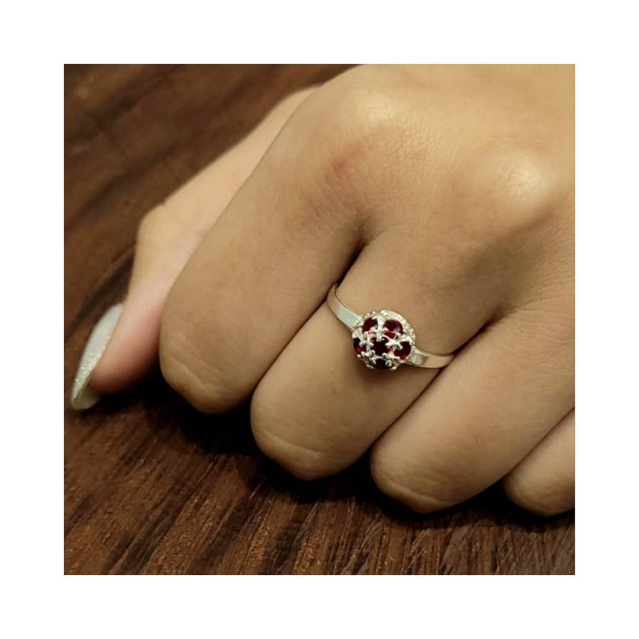 Anillos Frutilla 6 piedras de 8mm