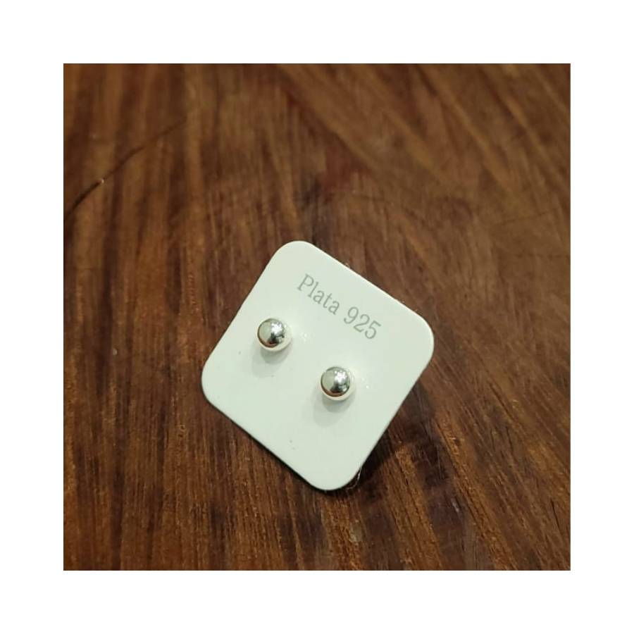 Aros Pasante Bolita Plata 5mm