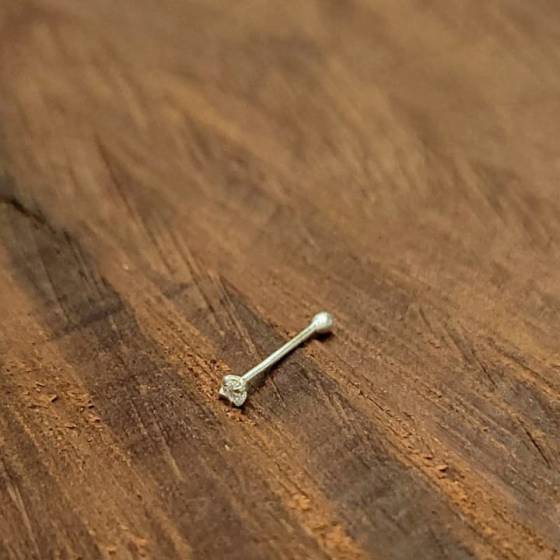 Aros Importado Piercing con Piedra 2mm