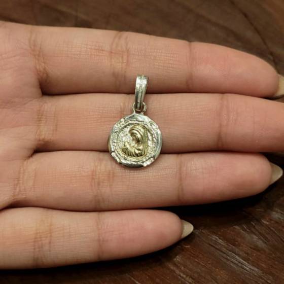 Dijes Medallita Virgen Niña 15mm