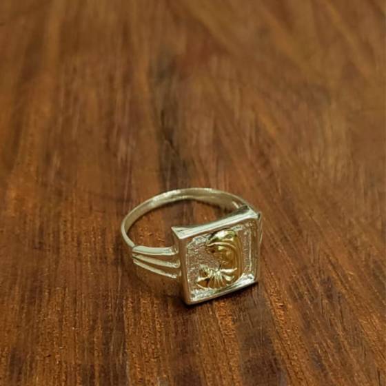Anillos Cuadrado Virgen Niña Plata y Oro