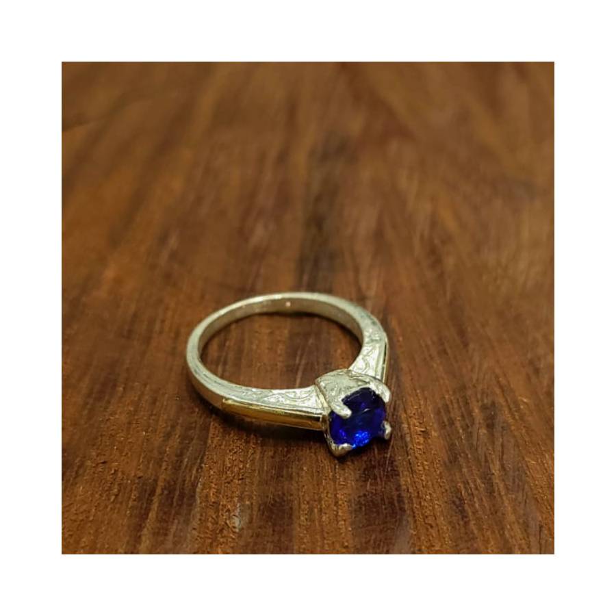 Anillos de Piedra Redondo 6mm Plata y Oro
