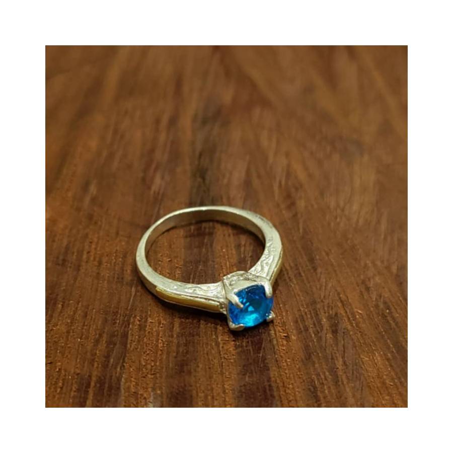 Anillos de Piedra Redondo 6mm Plata y Oro