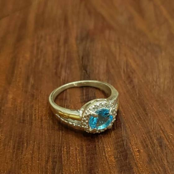 Anillos Cubic 7x8mm Plata y Oro