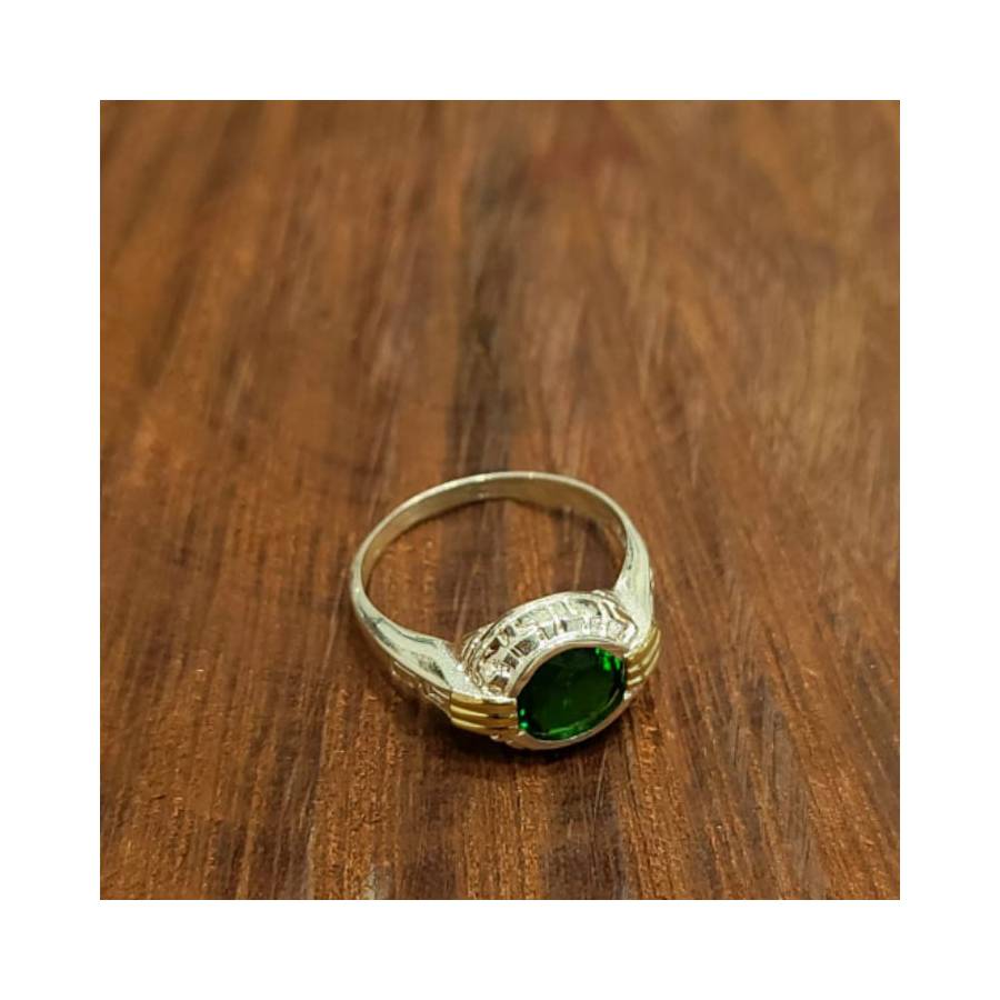 Anillos Cubic Redondo 11mm Plata y Oro