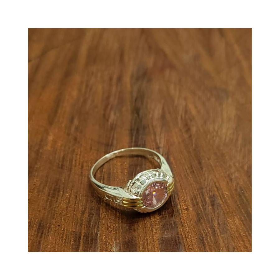 Anillos Cubic Redondo 11mm Plata y Oro