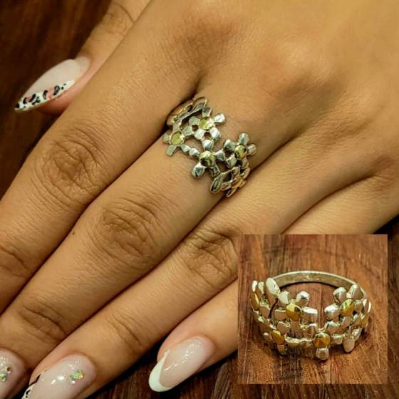 Anillos de Flores Calados Plata y Oro