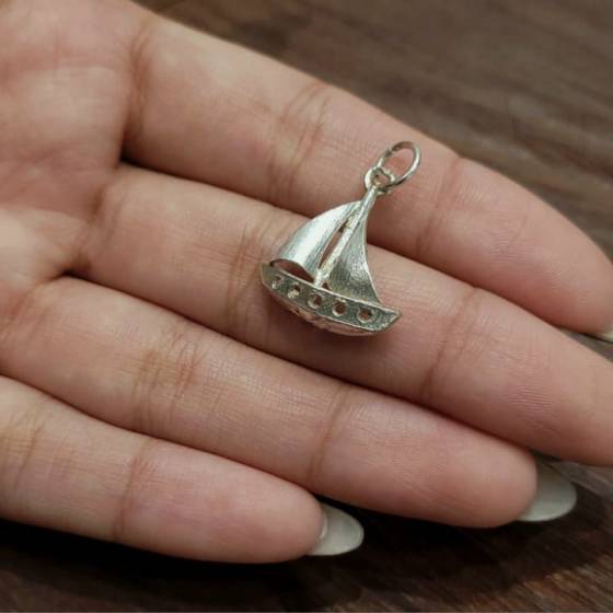 Dije Velero 20mm Plata Sola