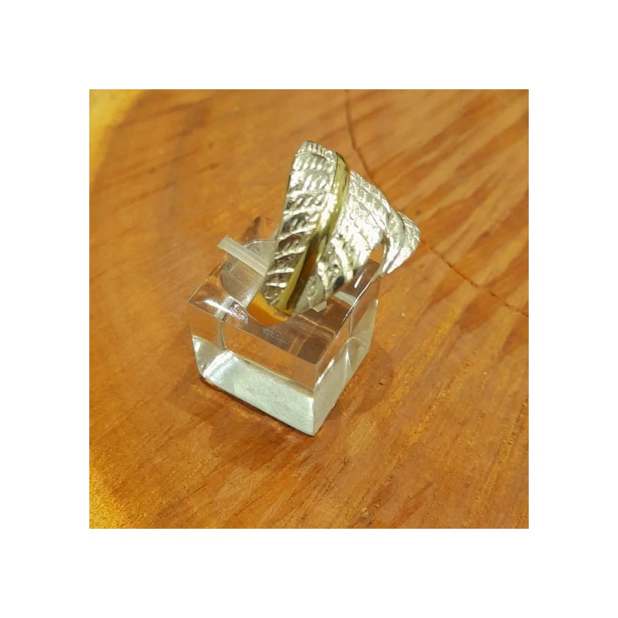 Anillo de Hoja Plata y Oro