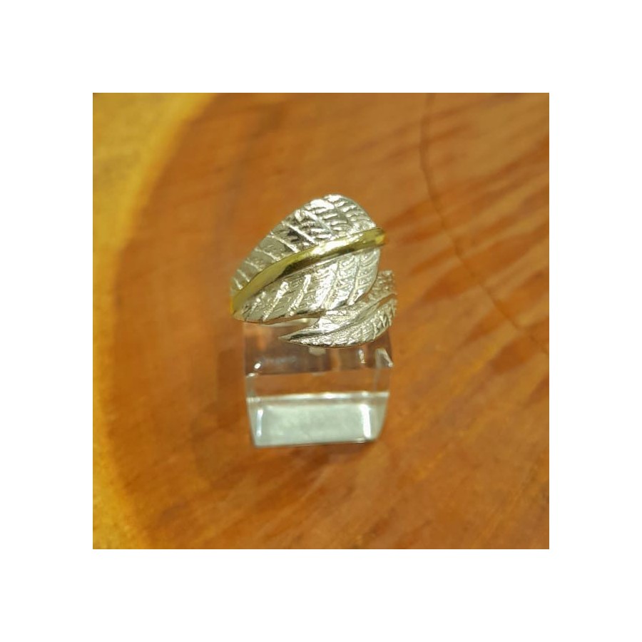 Anillo de Hoja Plata y Oro