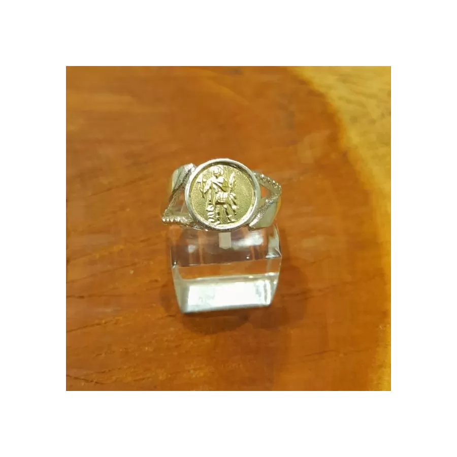 Anillos San Expedito Calado Plata y Oro