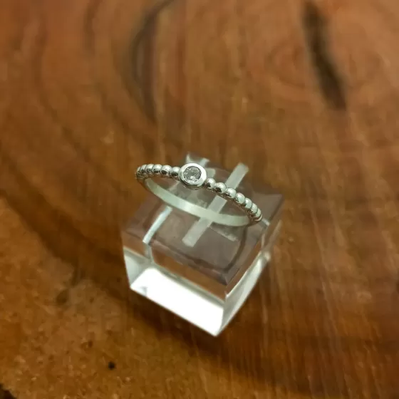 Anillos Cintillo con Cubic Redondo