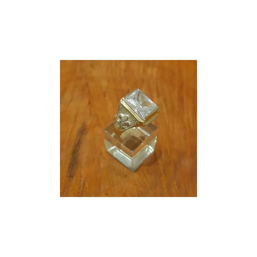 Anillos Sello Flor de Liz con Piedra