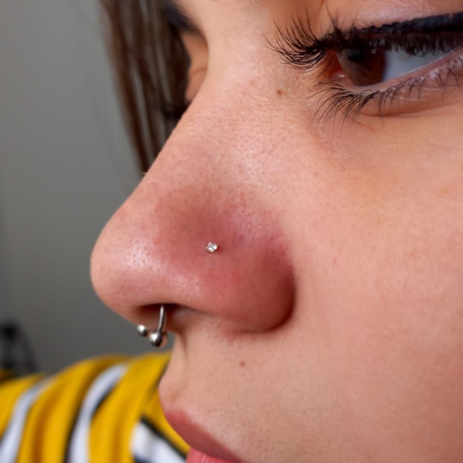 Aros Importado Piercing con Piedra