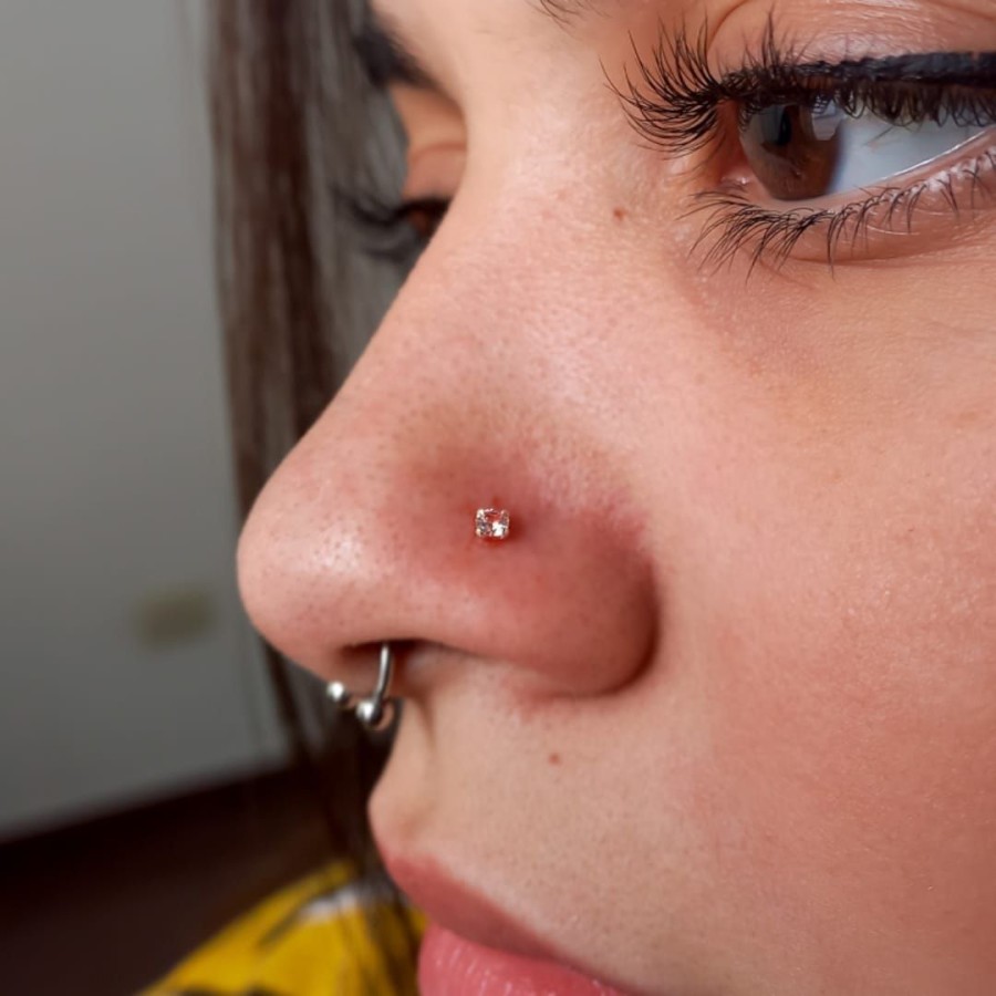 Aros Importado Piercing con Piedra