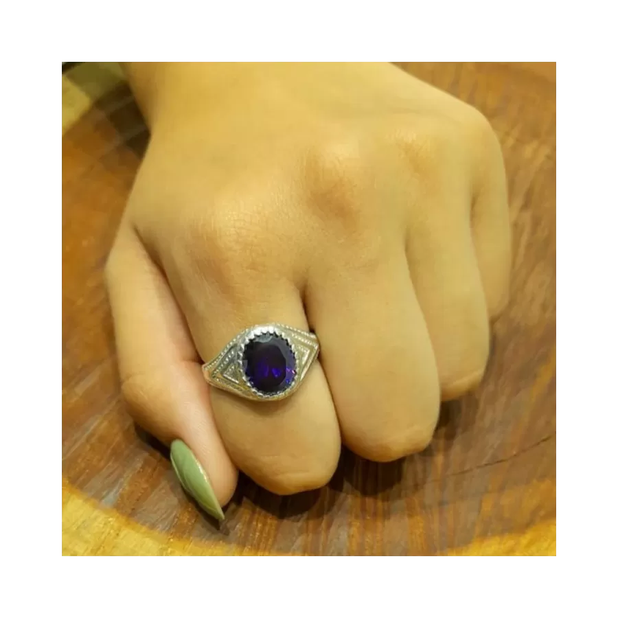 Anillos Labrado con Piedra Oval