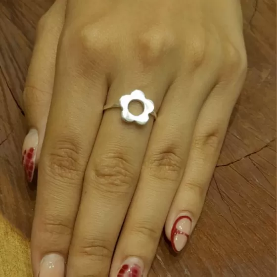 Anillos Flor Calado Liso