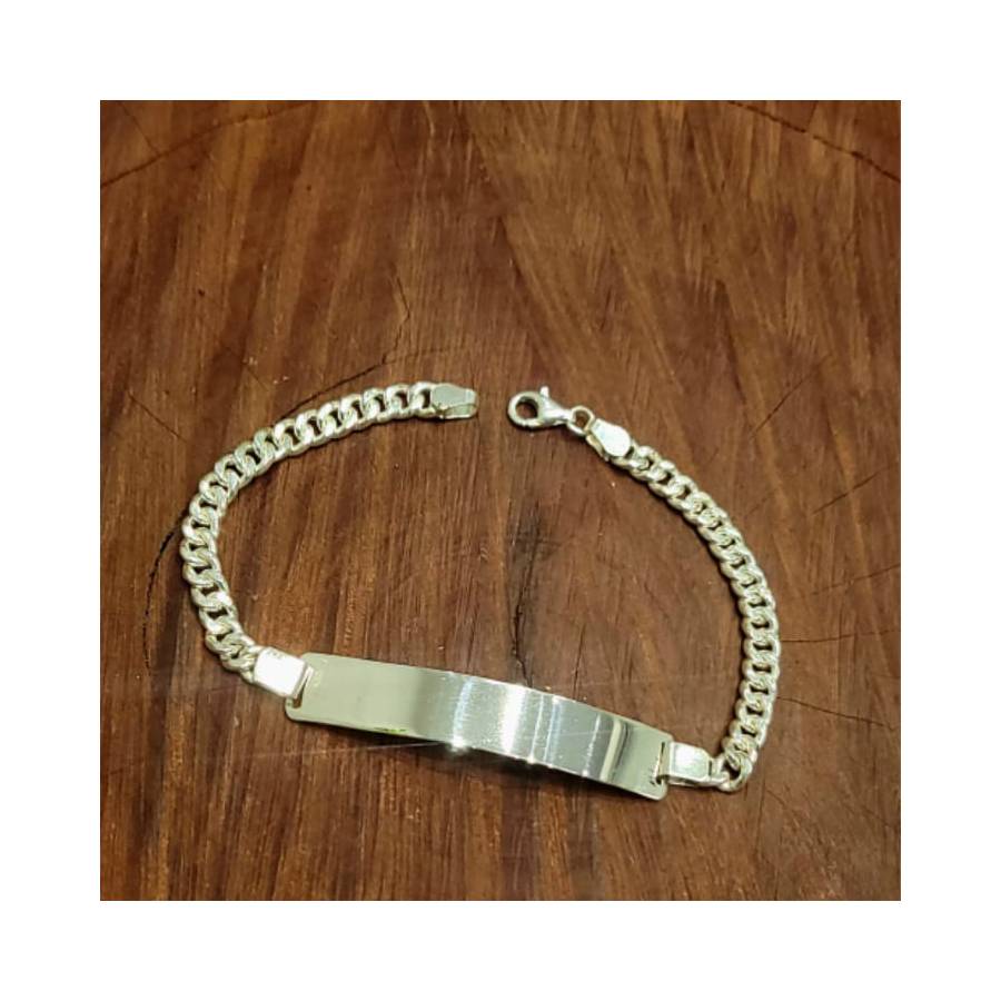 Pulseras de Identidad Grumet Plata Sola
