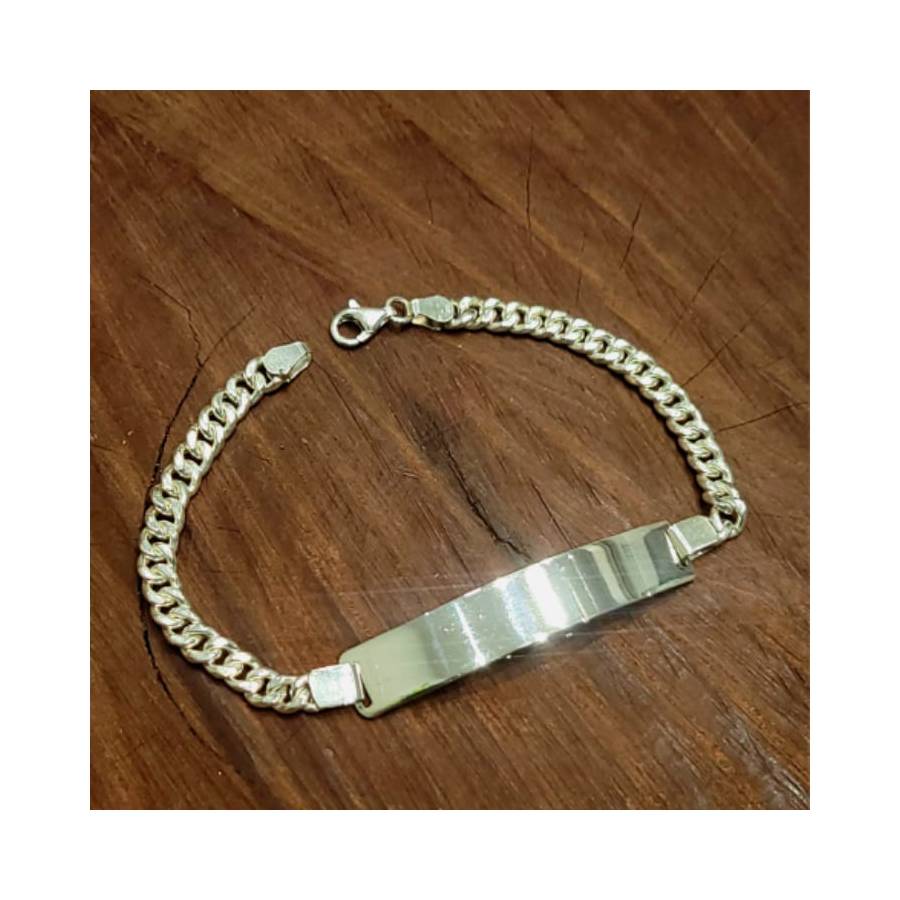 Pulseras de Identidad Grumet Plata Sola
