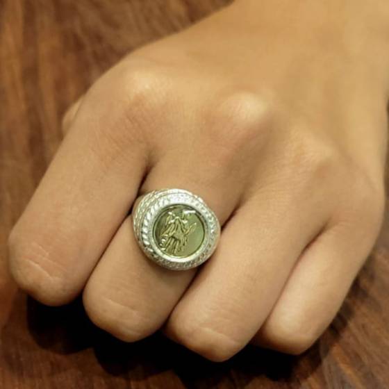 Anillos San Expedito Calado Plata y Oro