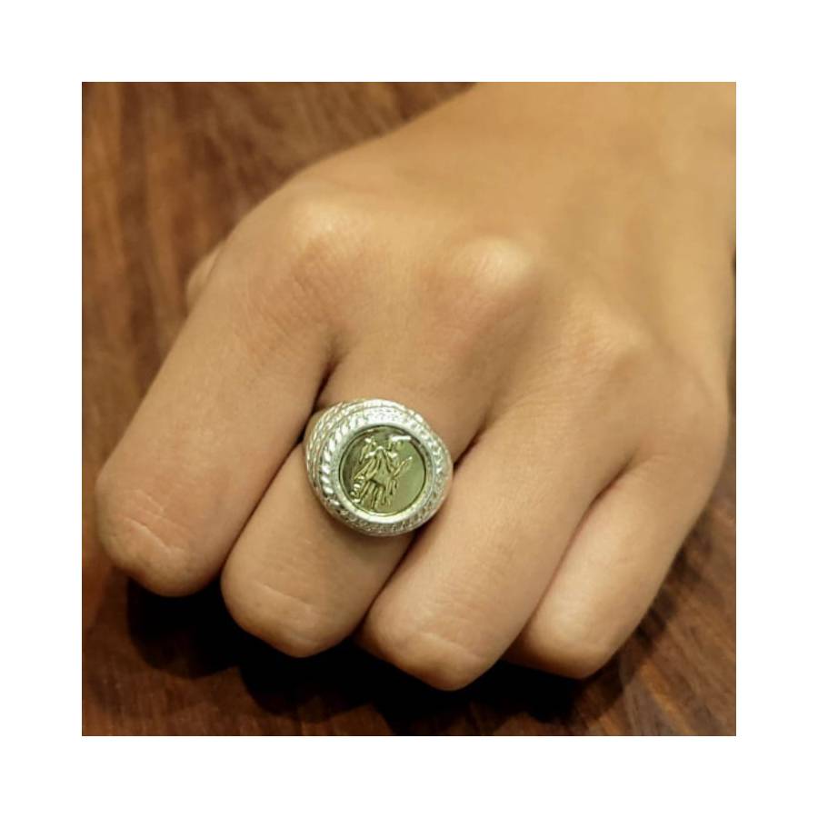 Anillos San Expedito Calado Plata y Oro