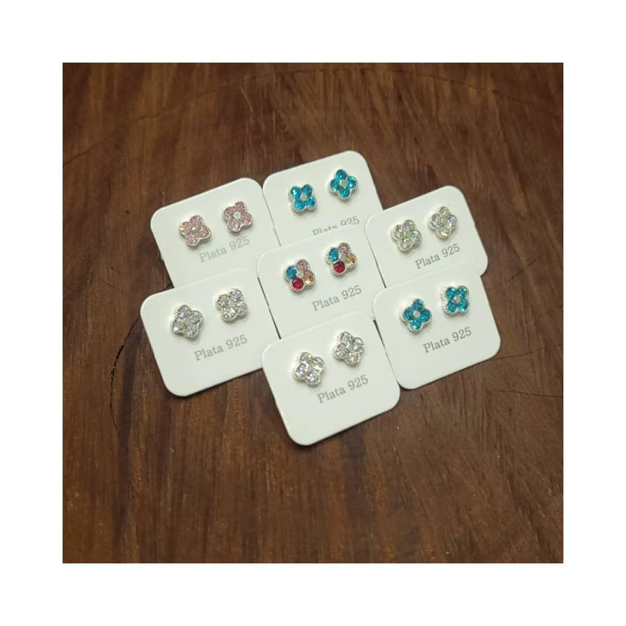 Aros Pasante VC con 4 Piedras